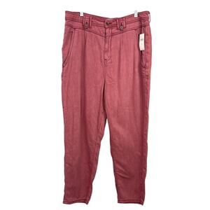 Anthropologie Kalea Pants High Rise Patch Pocket Tencel Lyocel Boho Chic 32 NWT